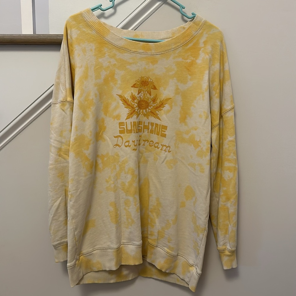 Anthropologie Sun Keep Sunshine Daydream Sweatshirt women’s oversized size xs